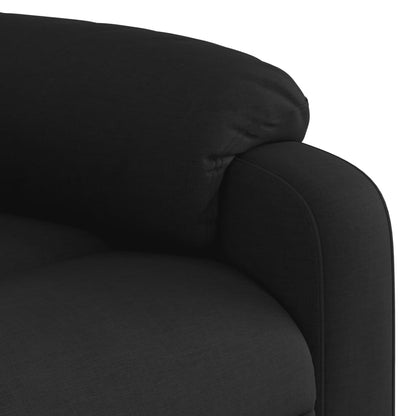 Elektrické Zvedací Masážní Polohovací Křeslo Černé Textil Černá