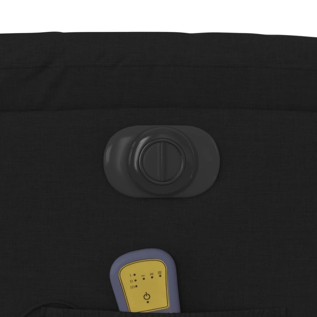 Elektrické Zvedací Masážní Polohovací Křeslo Černé Textil Černá
