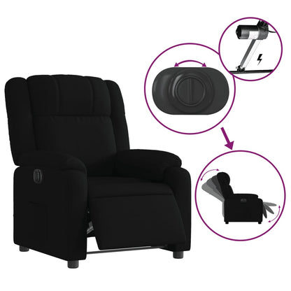 Elektrické Polohovací Křeslo Černé Textil Černá