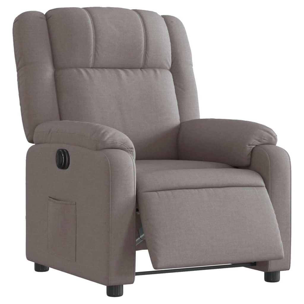 Elektrické Polohovací Křeslo Textil Taupe