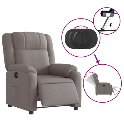 Elektrické Polohovací Křeslo Textil Taupe