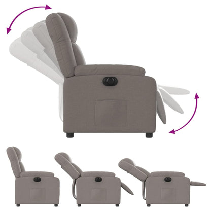 Elektrické Polohovací Křeslo Textil Taupe