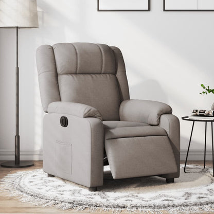 Elektrické Polohovací Křeslo Textil Taupe