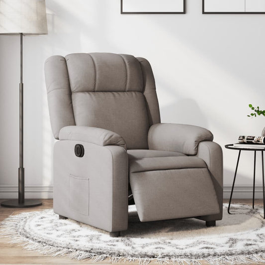 Elektrické Polohovací Křeslo Textil Taupe