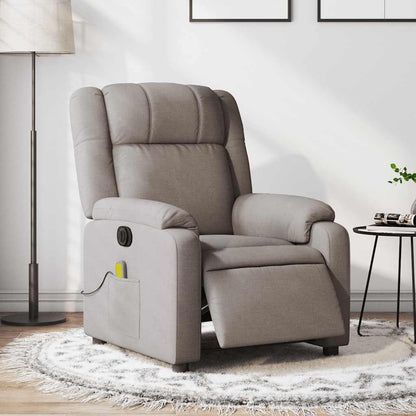 Elektrické Polohovací Křeslo Textil Taupe
