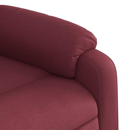 Zvedací Masážní Polohovací Křeslo Vínové Textil Vínová Červená
