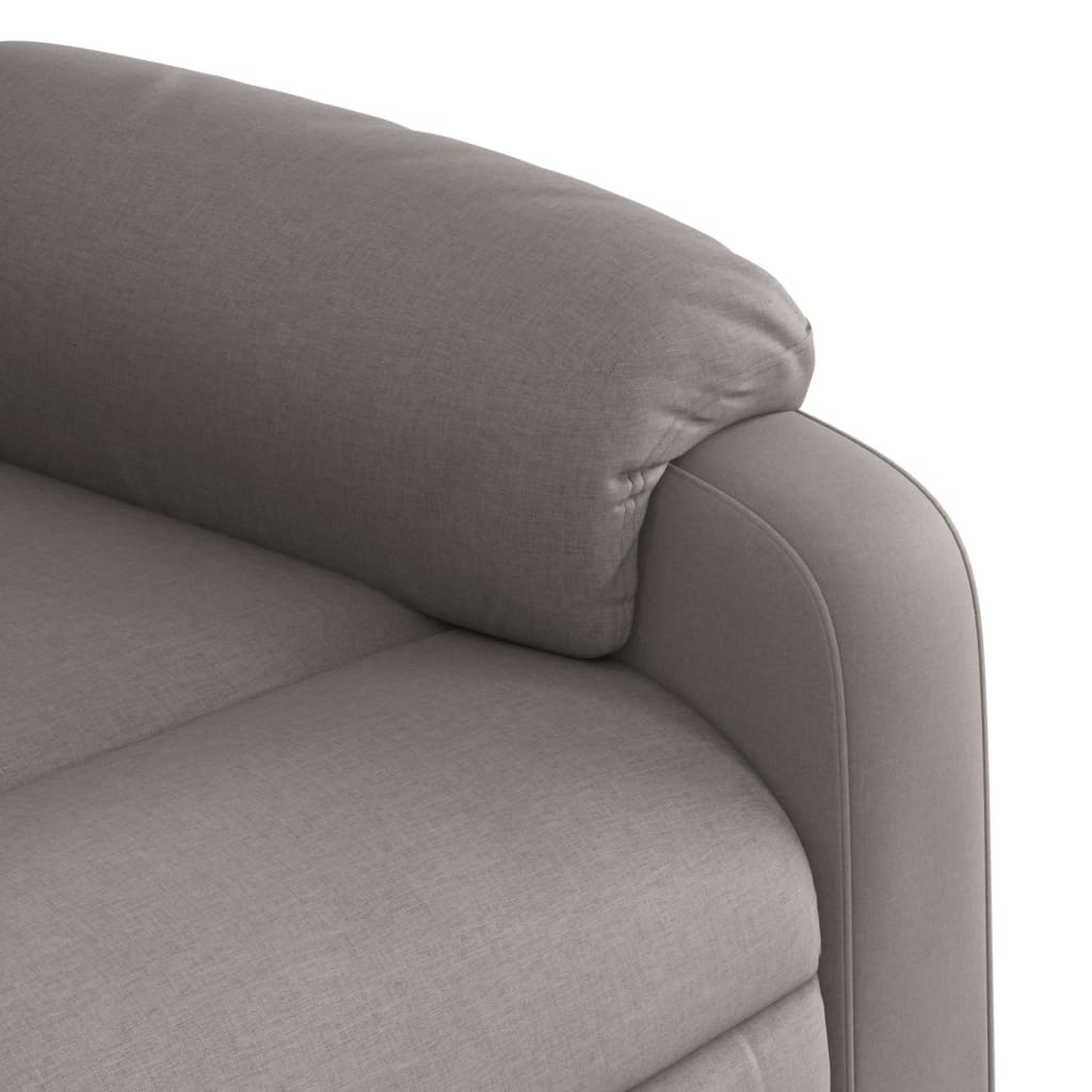 Elektrické Zvedací Polohovací Křeslo Textil Taupe