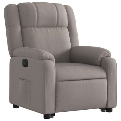 Elektrické Zvedací Polohovací Křeslo Textil Taupe