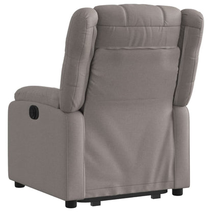 Elektrické Zvedací Polohovací Křeslo Textil Taupe