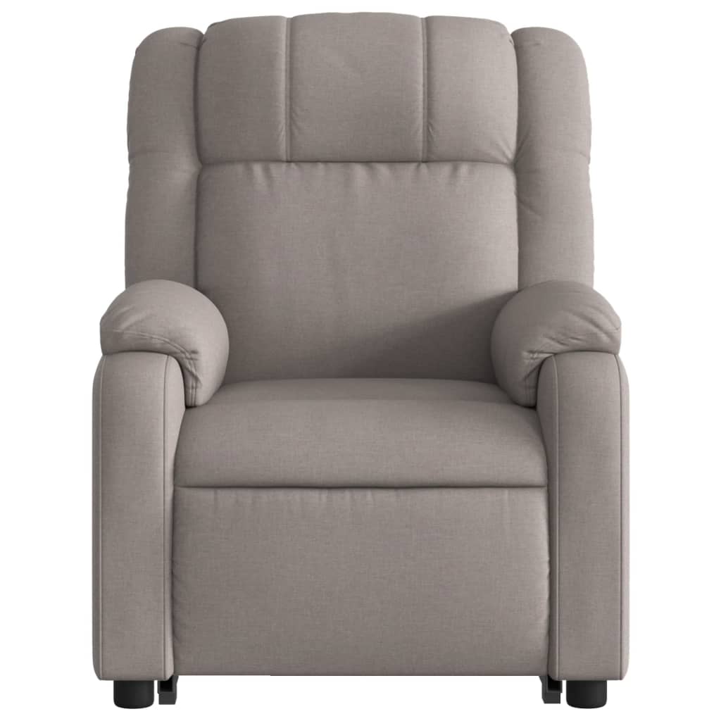 Elektrické Zvedací Polohovací Křeslo Textil Taupe