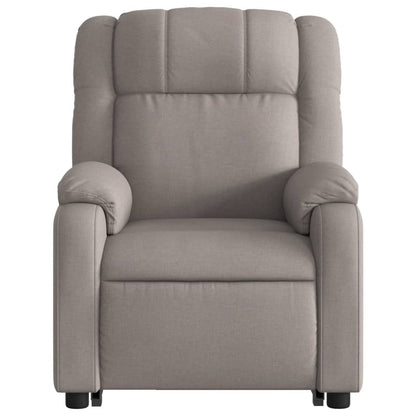 Elektrické Zvedací Polohovací Křeslo Textil Taupe