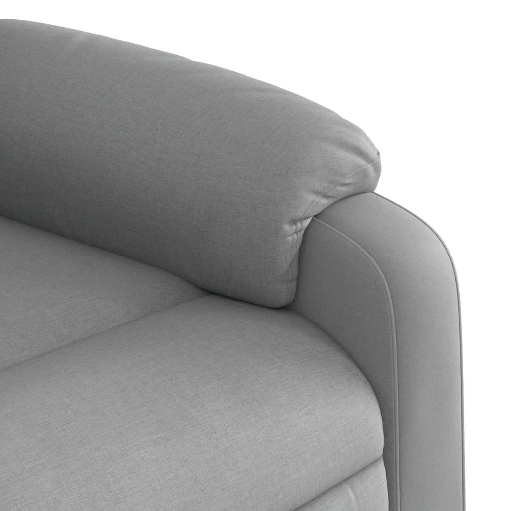 Elektrické Zvedací Masážní Polohovací Křeslo Světle Šedé Textil Světle Šedá