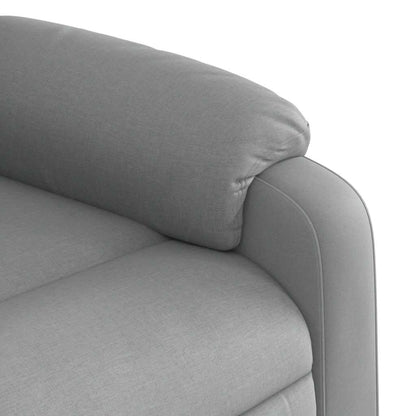 Elektrické Zvedací Masážní Polohovací Křeslo Světle Šedé Textil Světle Šedá