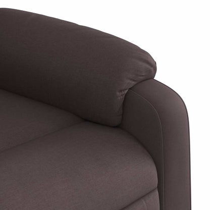 Elektrické Zvedací Masážní Polohovací Křeslo Tmavě Hnědé Textil Tmavě Hnědá