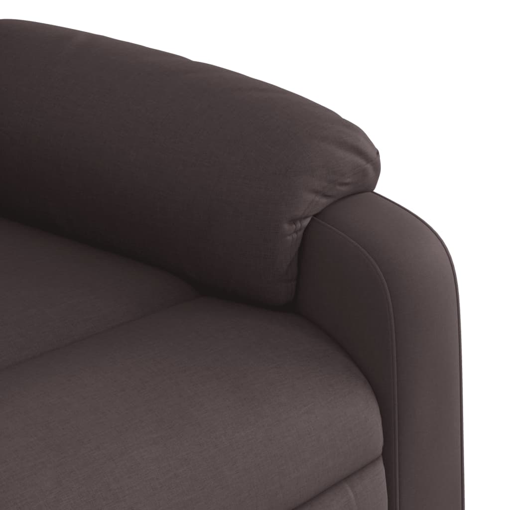 Elektrické Polohovací Křeslo Tmavě Hnědé Textil Tmavě Hnědá