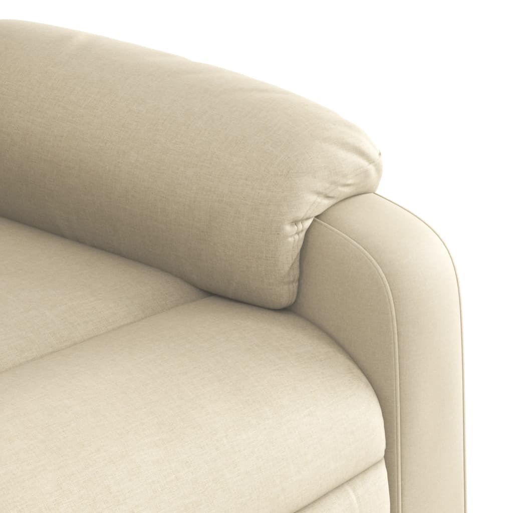 Elektrické Polohovací Křeslo Krémové Textil Krémová