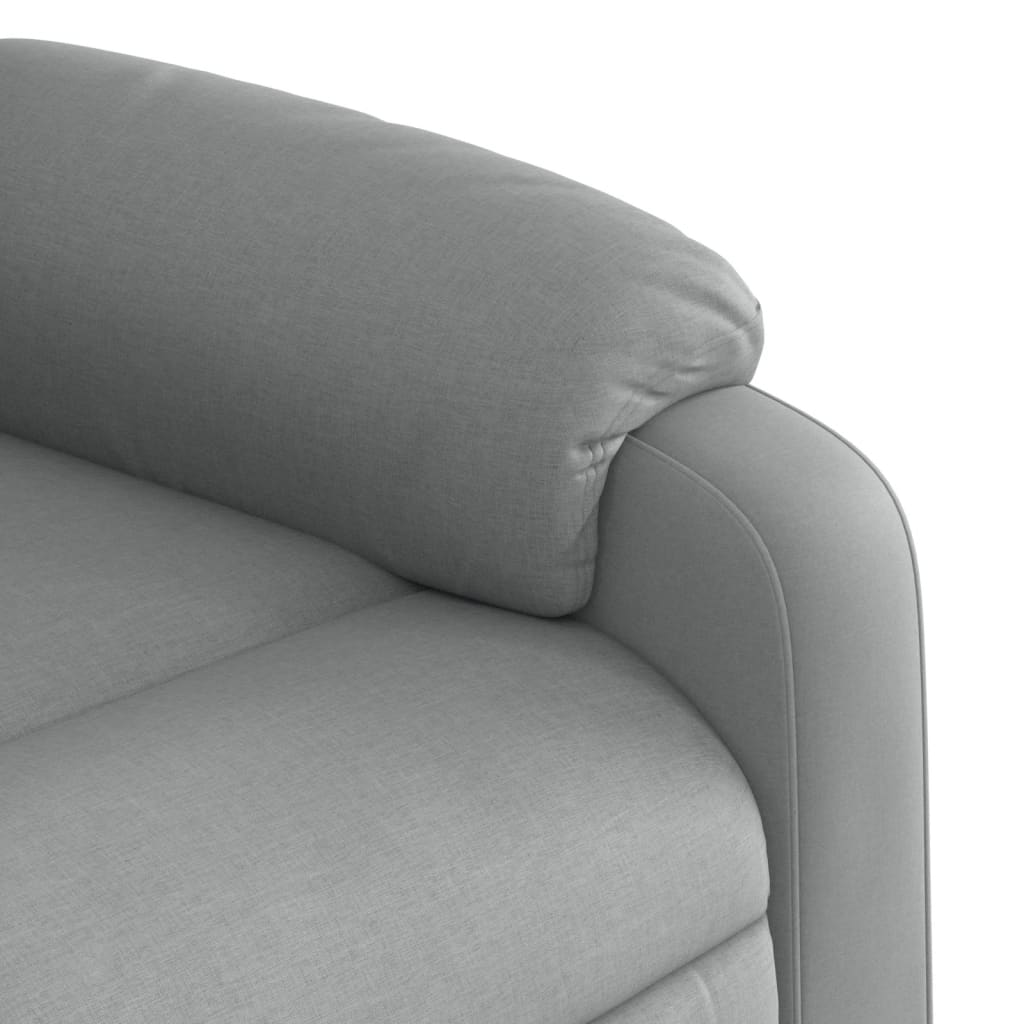 Elektrické Masážní Polohovací Křeslo Světle Šedé Textil Světle Šedá