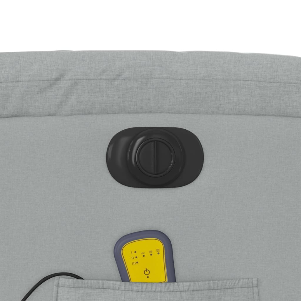 Elektrické Masážní Polohovací Křeslo Světle Šedé Textil Světle Šedá