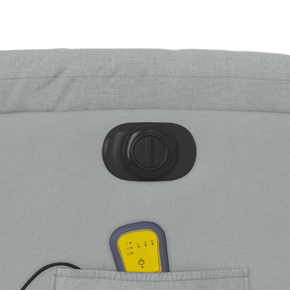 Elektrické Masážní Polohovací Křeslo Světle Šedé Textil Světle Šedá