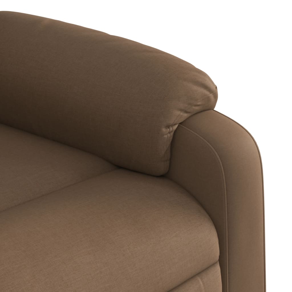 Elektrické Masážní Polohovací Křeslo Hnědé Textil Hnědá