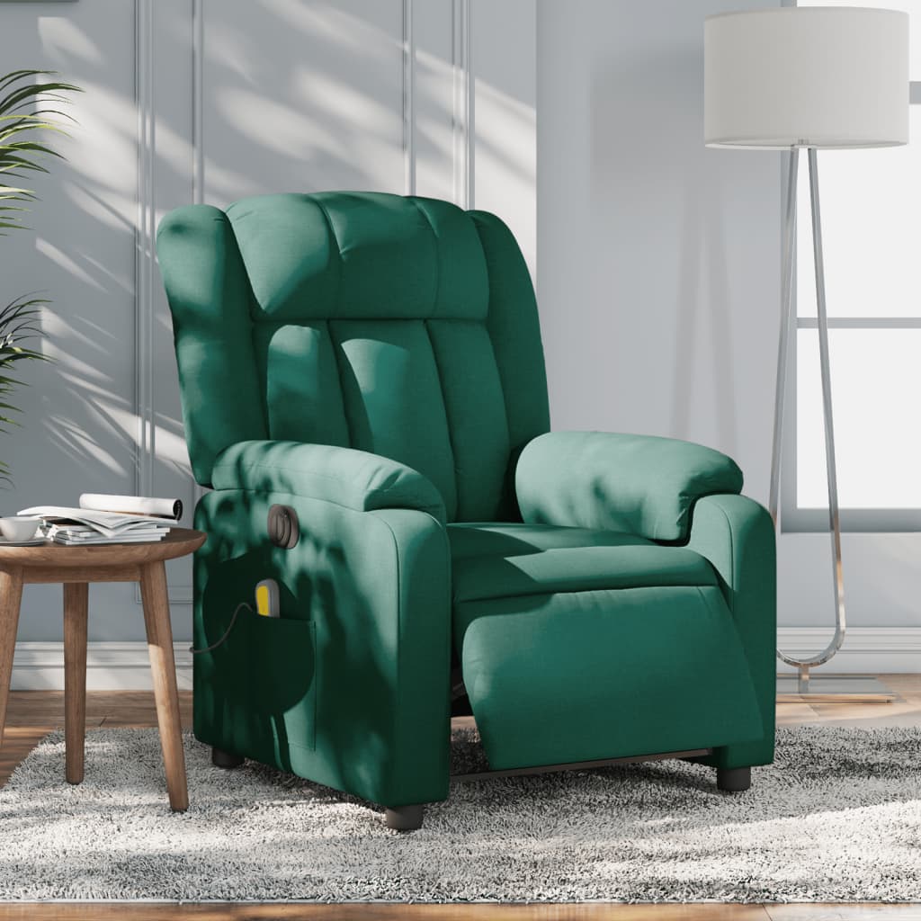 Polohovací Křeslo Tmavě Zelené Textil Tmavě Zelená