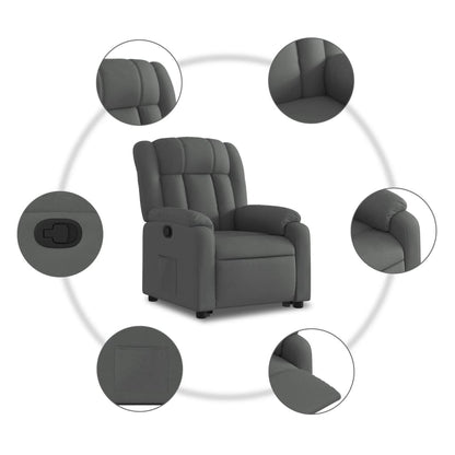 Zvedací Polohovací Křeslo Tmavě Šedé Textil Tmavě Šedá