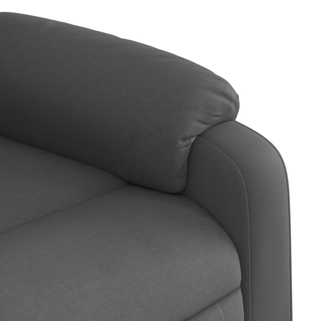 Zvedací Polohovací Křeslo Tmavě Šedé Textil Tmavě Šedá