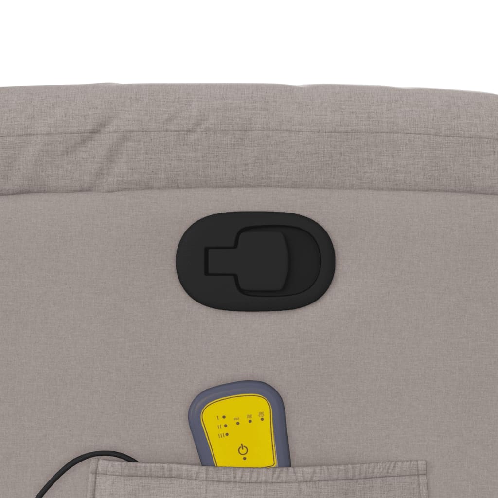 Zvedací Masážní Polohovací Křeslo Textil Taupe