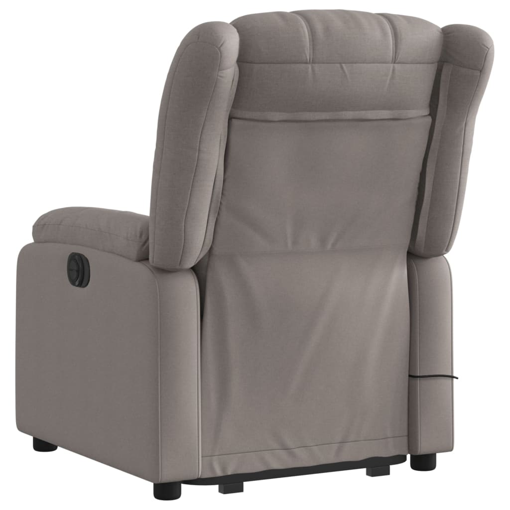 Zvedací Masážní Polohovací Křeslo Textil Taupe