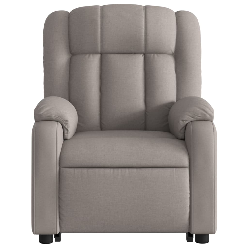 Zvedací Masážní Polohovací Křeslo Textil Taupe