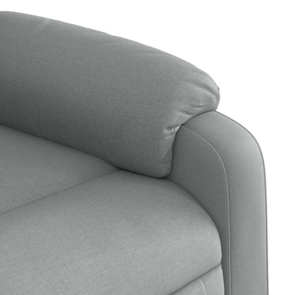 Elektrické Zvedací Masážní Polohovací Křeslo Světle Šedé Textil Světle Šedá