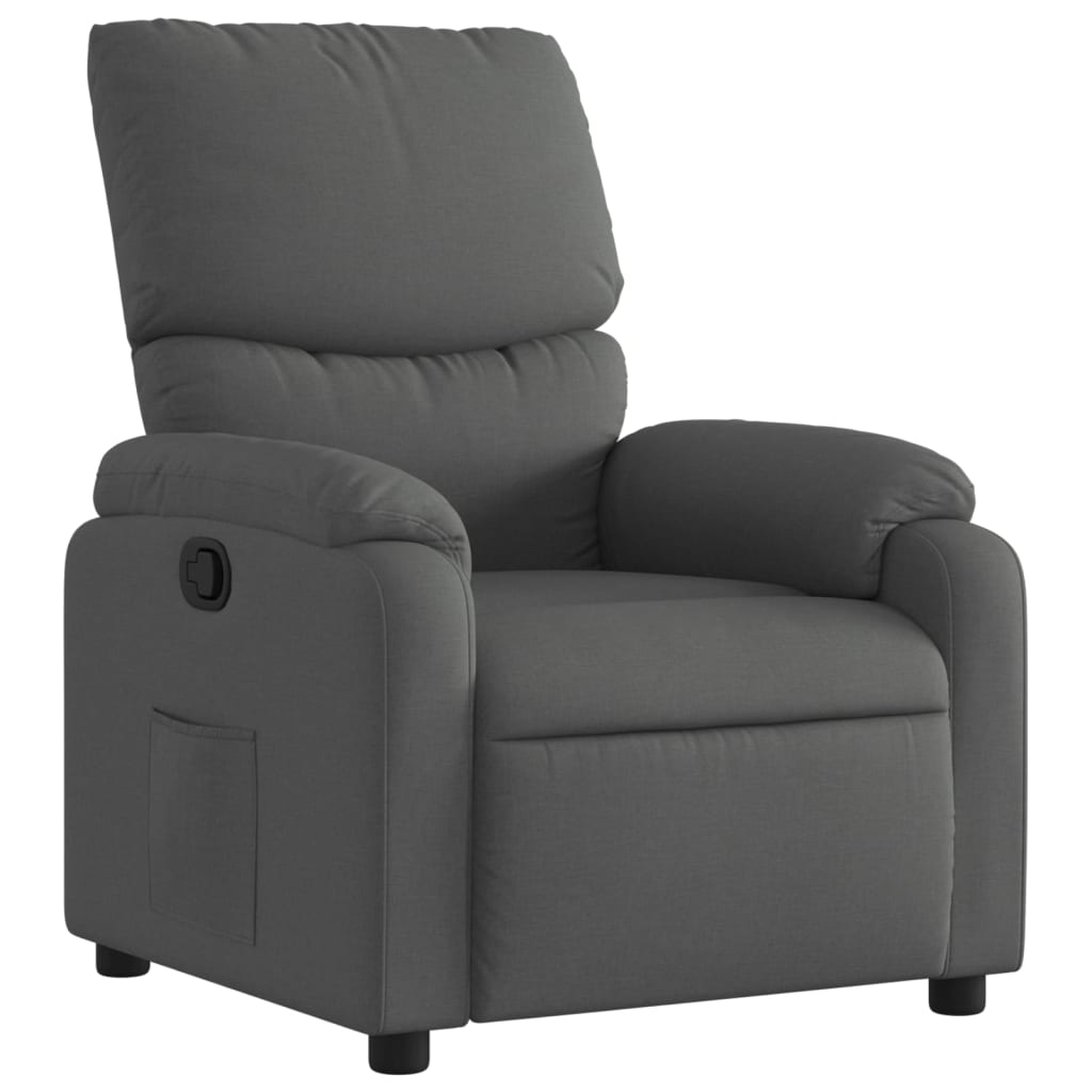 Polohovací Křeslo Tmavě Šedé Látkové