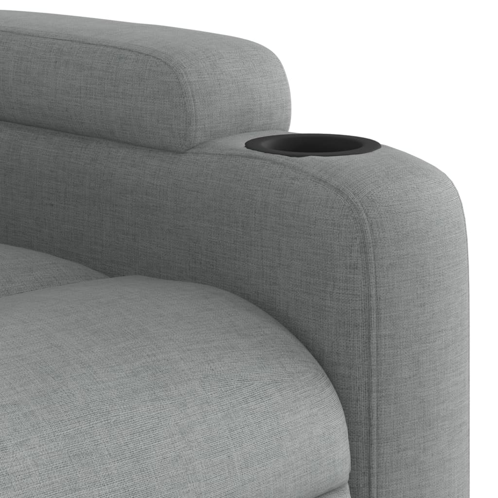 Masážní Křeslo S Polohovacím Mechanismem, Světle Šedé, Látkové