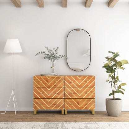 Odkládací Skříňky 2 Ks Hnědé A Černé 60X33,5X75 Cm Mangovník