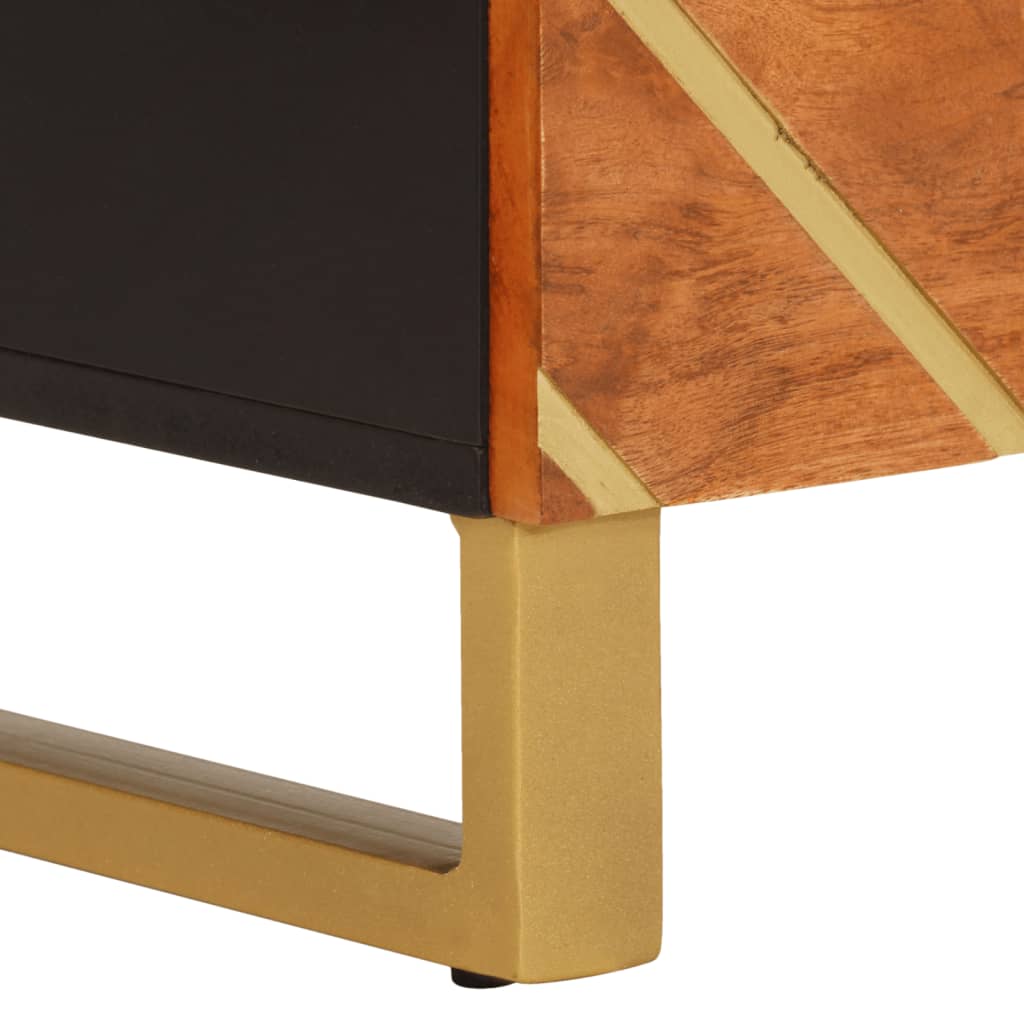 Odkládací Skříňky 3 Ks Hnědé A Černé 60X33,5X75 Cm Mangovník