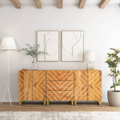 Odkládací Skříňky 3 Ks Hnědé A Černé 60X33,5X75 Cm Mangovník