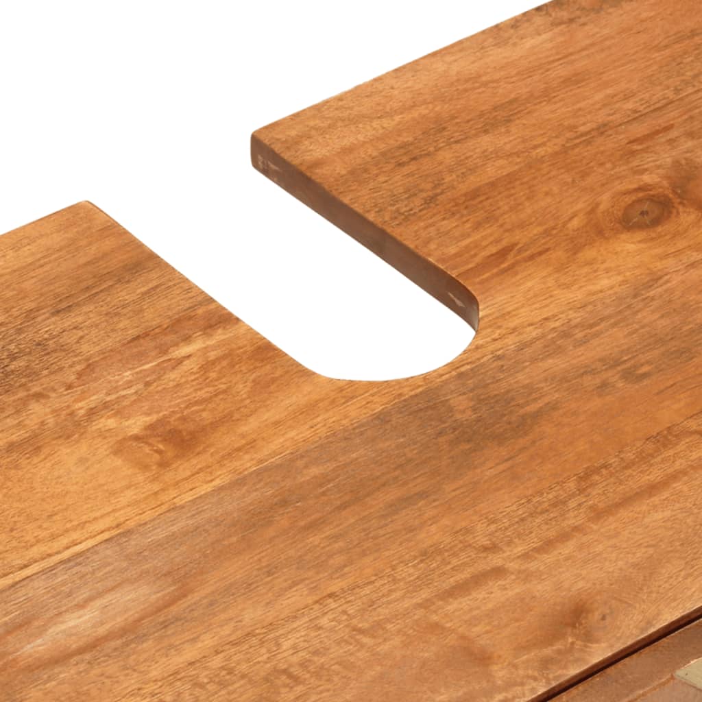 3Dílná Koupelnová Sestava Hnědá A Černá Masivní Mangovník