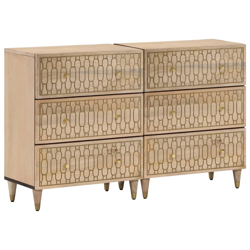 Odkládací Skříňky 2 Ks 60X33X75 Cm Masivní Mangovníkové Dřevo