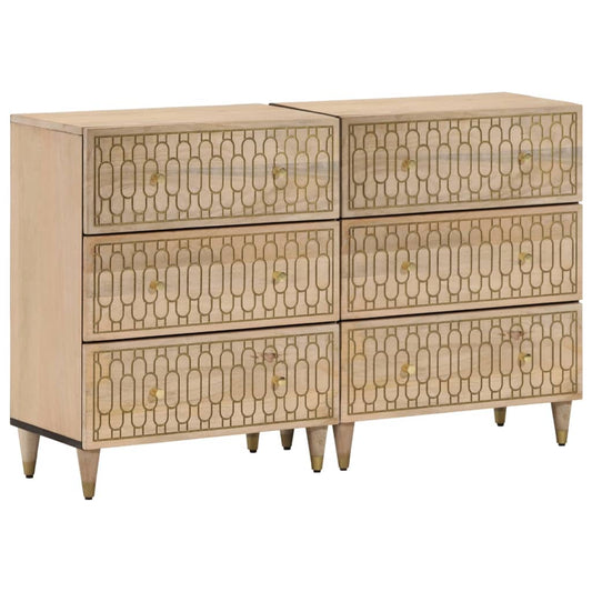 Odkládací Skříňky 2 Ks 60X33X75 Cm Masivní Mangovníkové Dřevo
