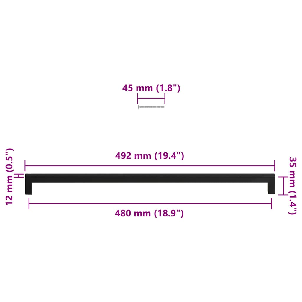 Nábytkové Úchytky 5 Ks Černé Nerezová Ocel