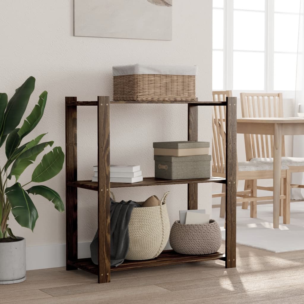 Úložný Regál S 5 Policemi 170 X 28,5 X 170 Cm Masivní Borovice