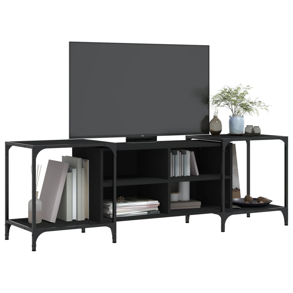 Tv Skříňka Černá 153 X 37 X 50 Cm Kompozitní Dřevo