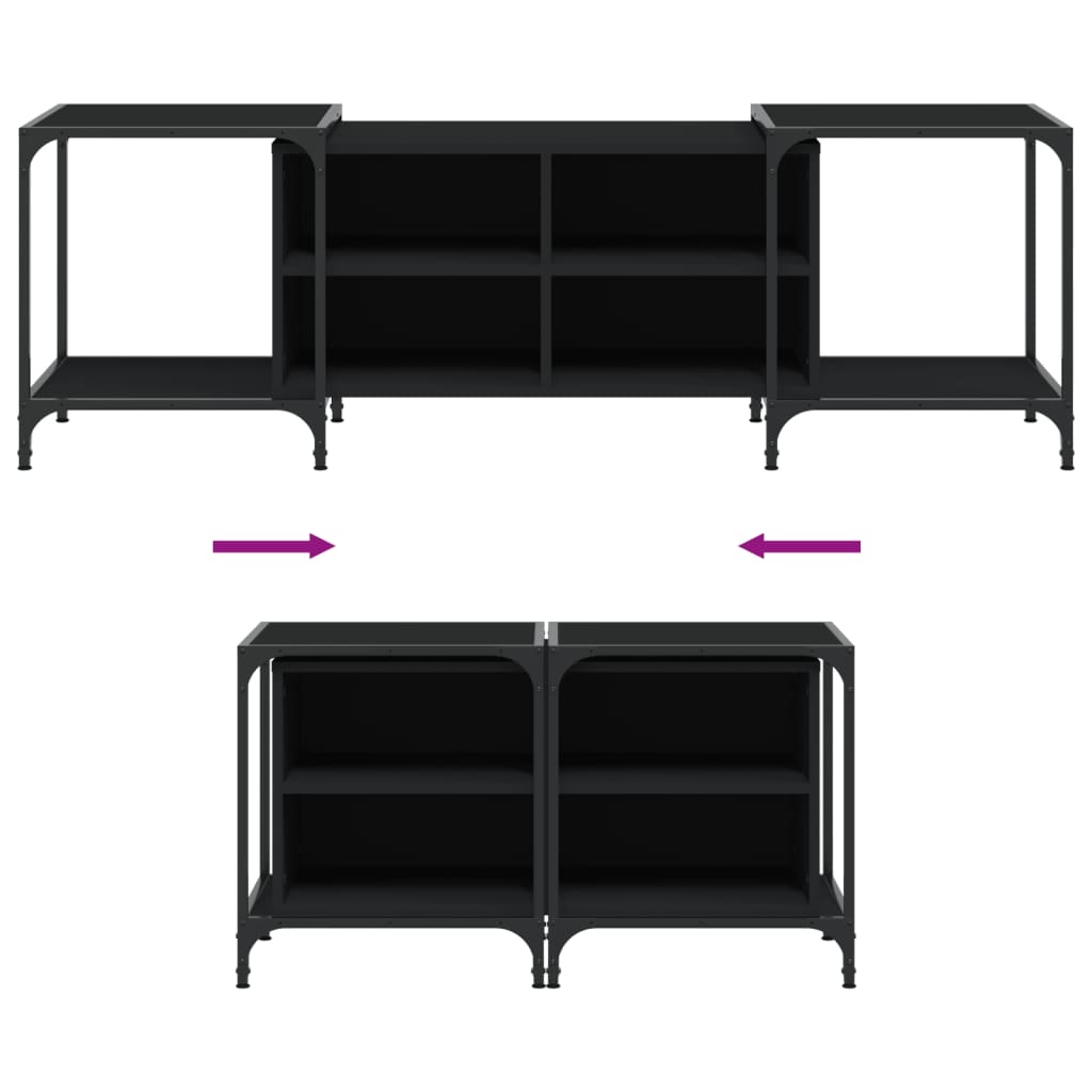 Tv Skříňka Černá 153 X 37 X 50 Cm Kompozitní Dřevo