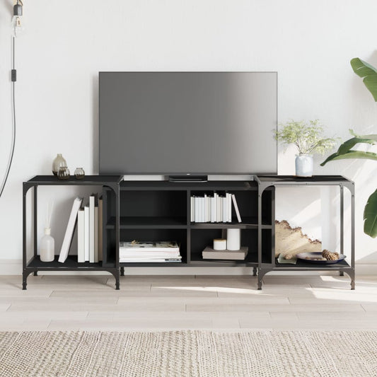 Tv Skříňka Černá 153 X 37 X 50 Cm Kompozitní Dřevo