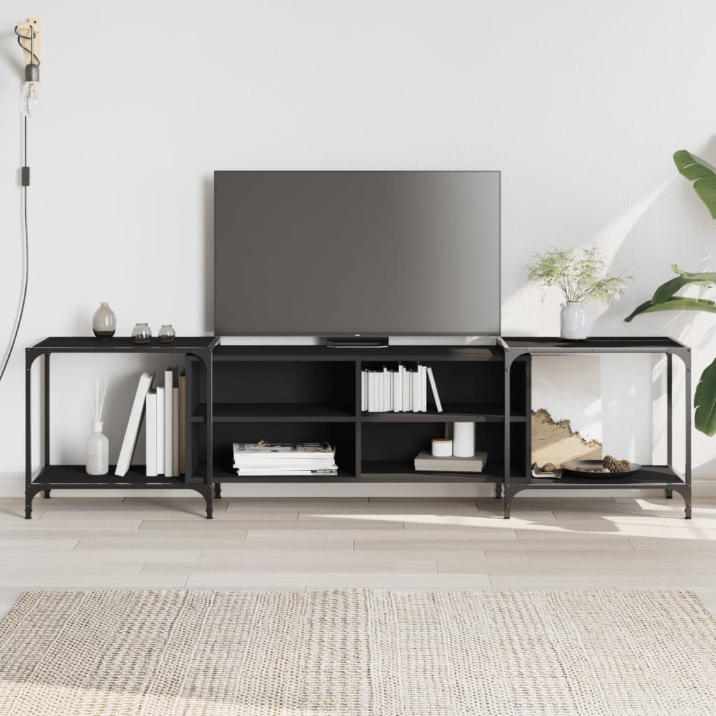 Tv Skříňka Černá 153 X 37 X 50 Cm Kompozitní Dřevo