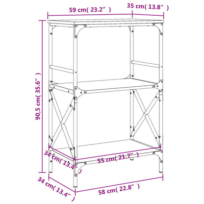Knihovna Se 3 Policemi 59 X 35 X 90,5 Cm Kompozit