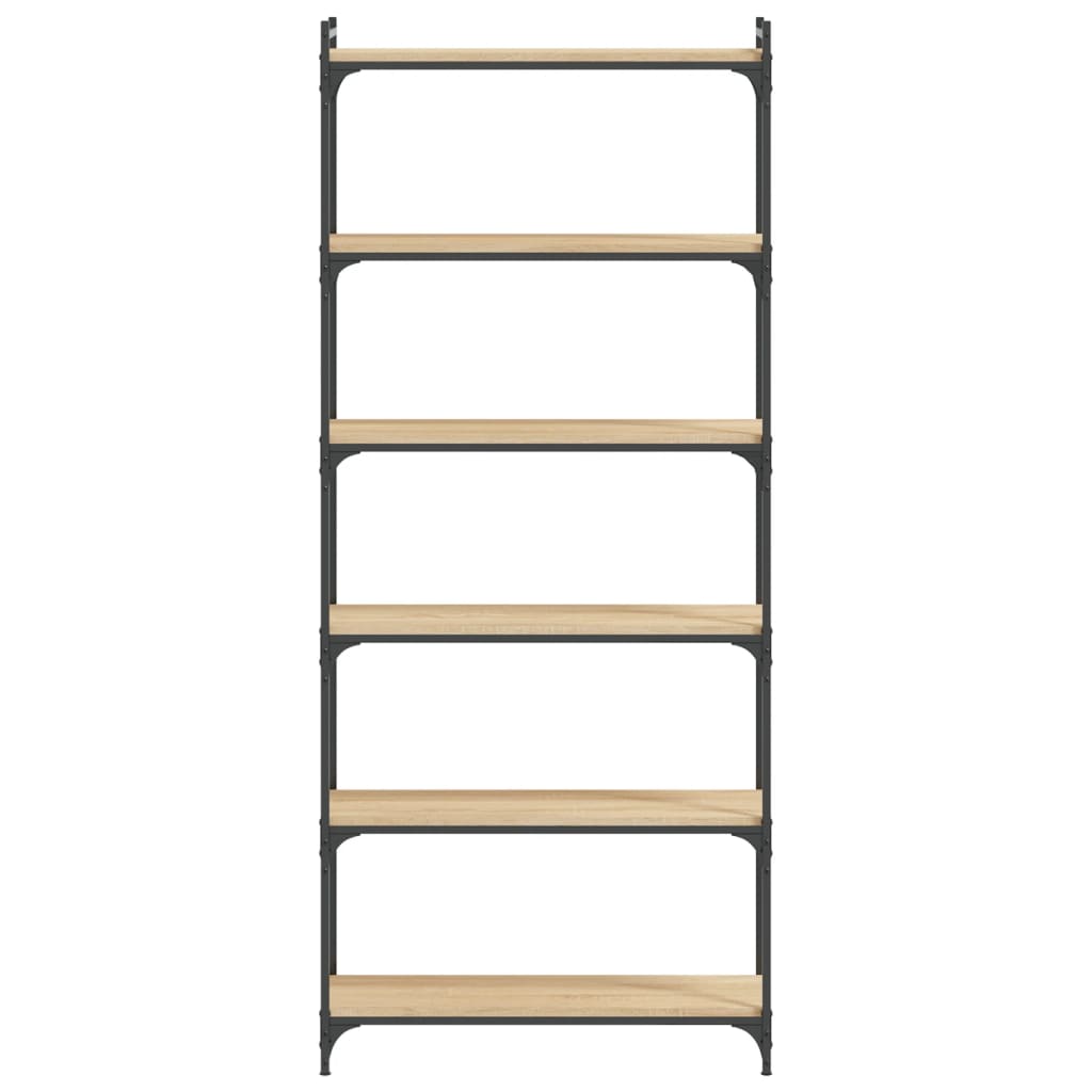 Knihovna Se 6 Policemi Dub Sonoma 80X30X188 Cm Kompozitní Dřevo