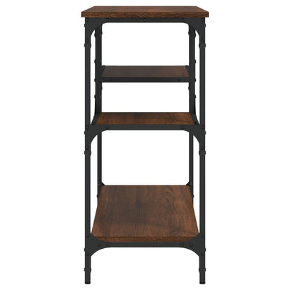Konzolový Stolek S Policemi Hnědý Dub 100 X 35 X 75 Cm