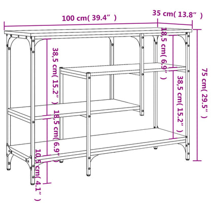 Konzolový Stolek S Policemi Dub Sonoma 100 X 35 X 75 Cm