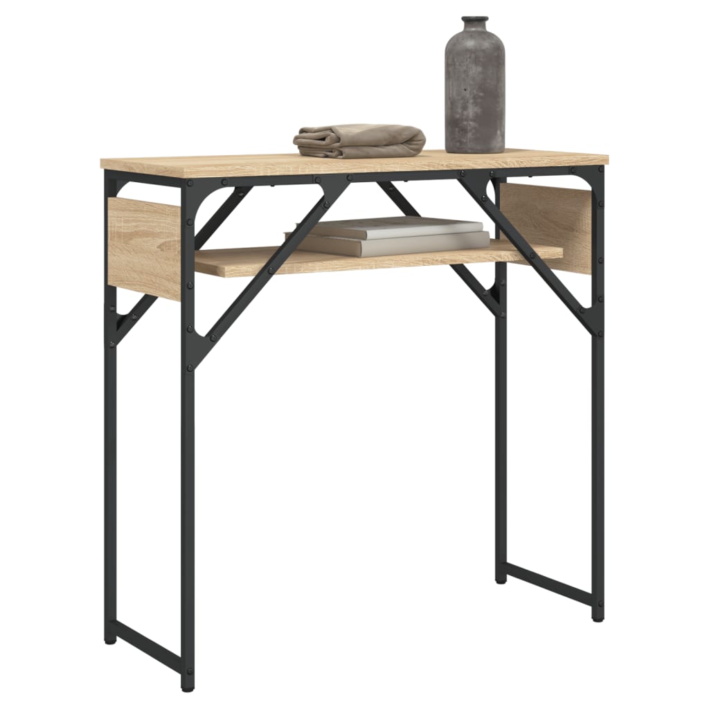 Konzolový Stolek S Policí Dub Sonoma 75 X 30 X 75 Cm Kompozit